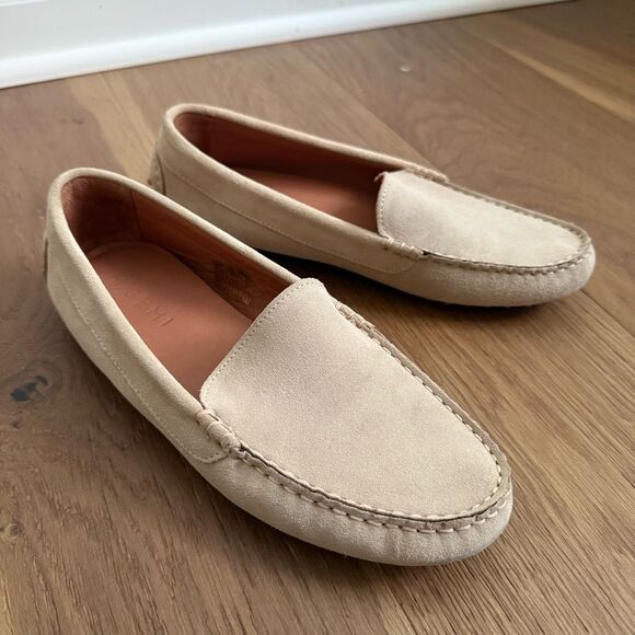 M Gemi The Felize Suede Driving Moccasin Loafer Latte $228 39.5 8.5 - Picture 1 of 8